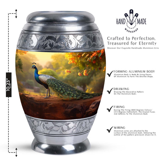 Classic Peacock Urn, designed for human ashes.