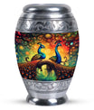 Classic Peacock Urn for Ashes, Cremation Container