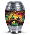 Classic Peacock Urn for Ashes, Cremation Container