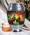 Classic Peacock Urn for Ashes, Cremation Container