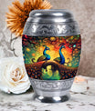 Classic Peacock Urn for Ashes, Cremation Container