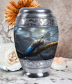 Classic Aluminium Peacock Memorial Urn for ash containment