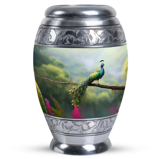 Classic Peacock Urn for ashes, offering personalization Urn.