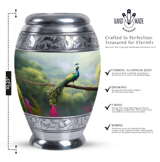 Classic Peacock Urn for ashes, offering personalization Urn.