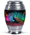 Classic 3-inch Peacock Cremation Urn, large aluminium urn