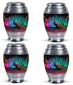 Classic 3-inch Peacock Cremation Urn, large aluminium urn