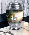 Dove flying Memorial Urn for cremation.