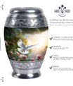 Dove flying Memorial Urn for cremation.