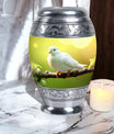 Classic Dove Urn for Ashes, large aluminium cremation urn