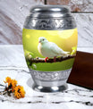 Classic Dove Urn for Ashes, large aluminium cremation urn