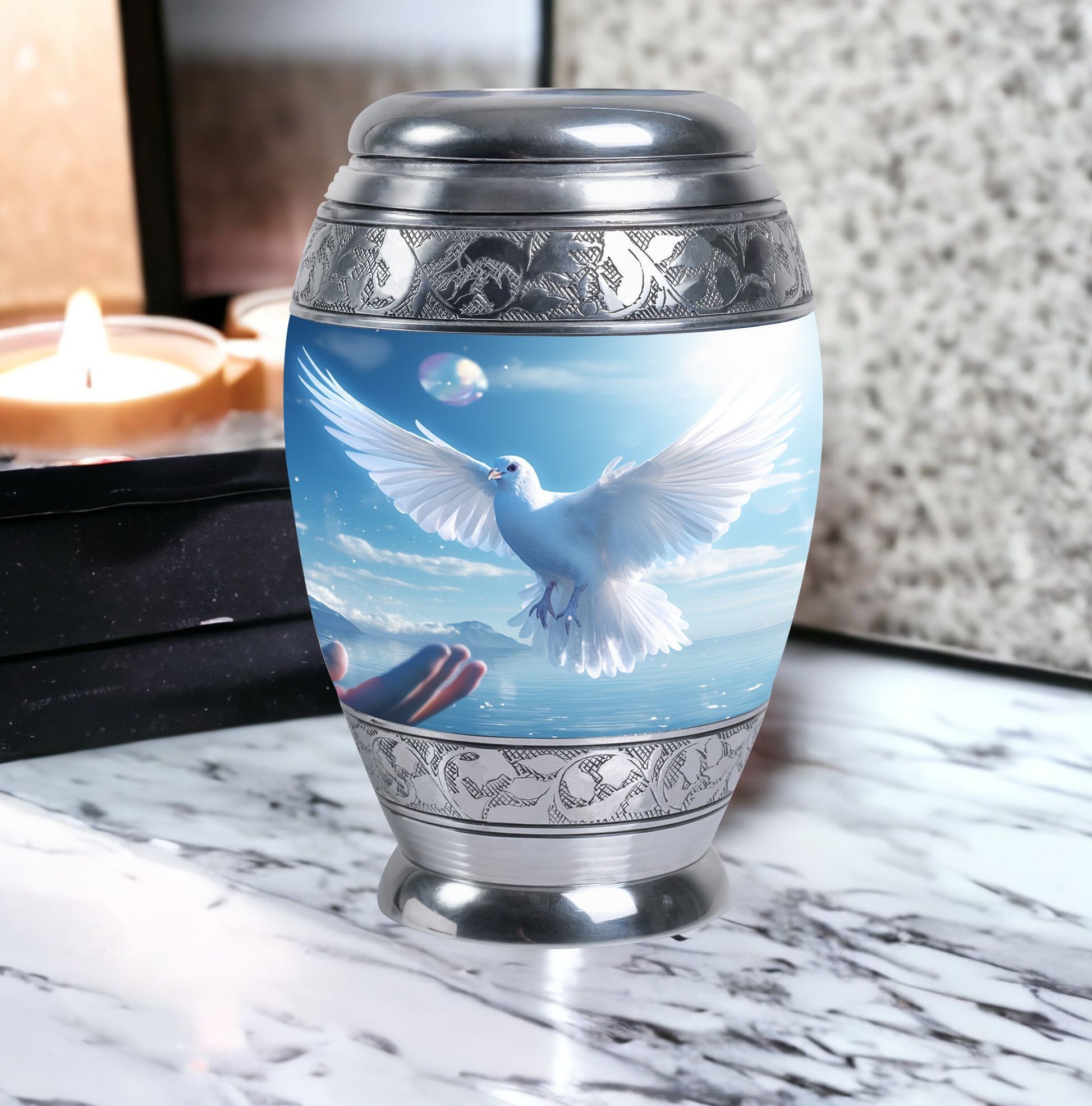 Classic Dove Urn for Human Ashes.