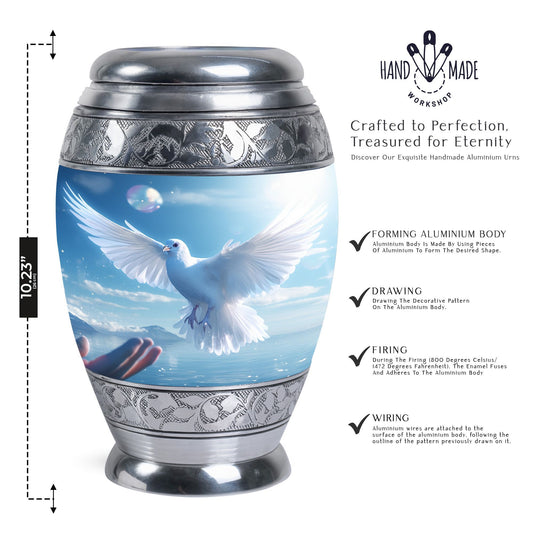 Classic Dove Urn for Human Ashes.