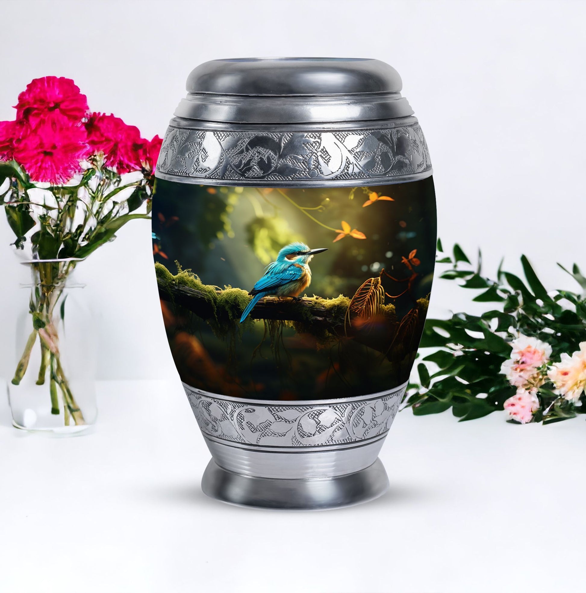 Blue Sparrow 3-inch Classic Urn, memorial urn for ashes