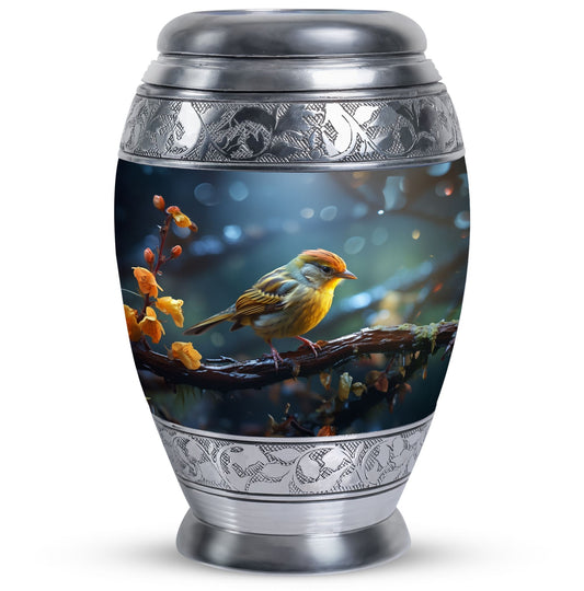 Classic Yellow Sparrow Cremation Urn.