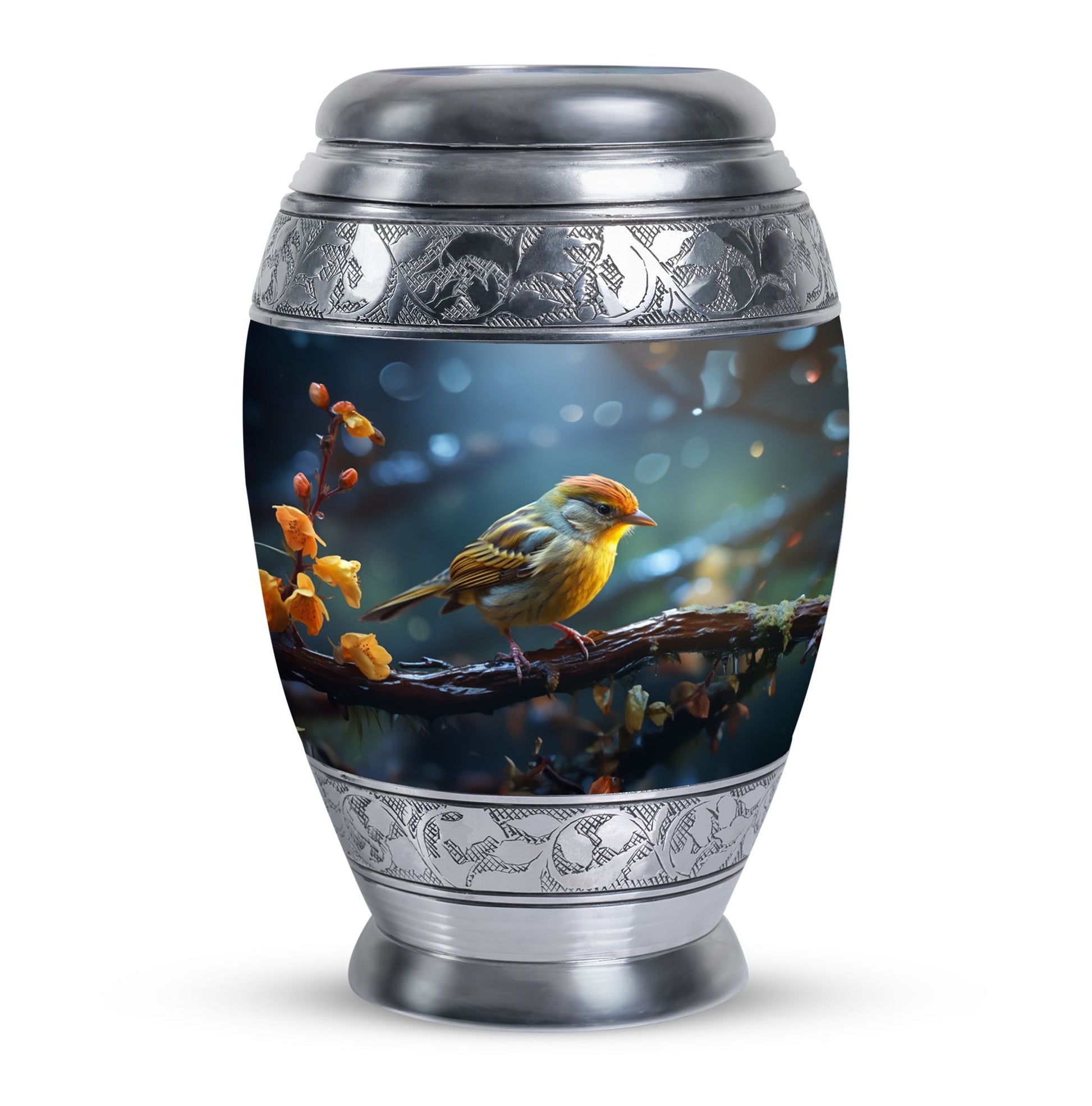 Classic Yellow Sparrow Cremation Urn.