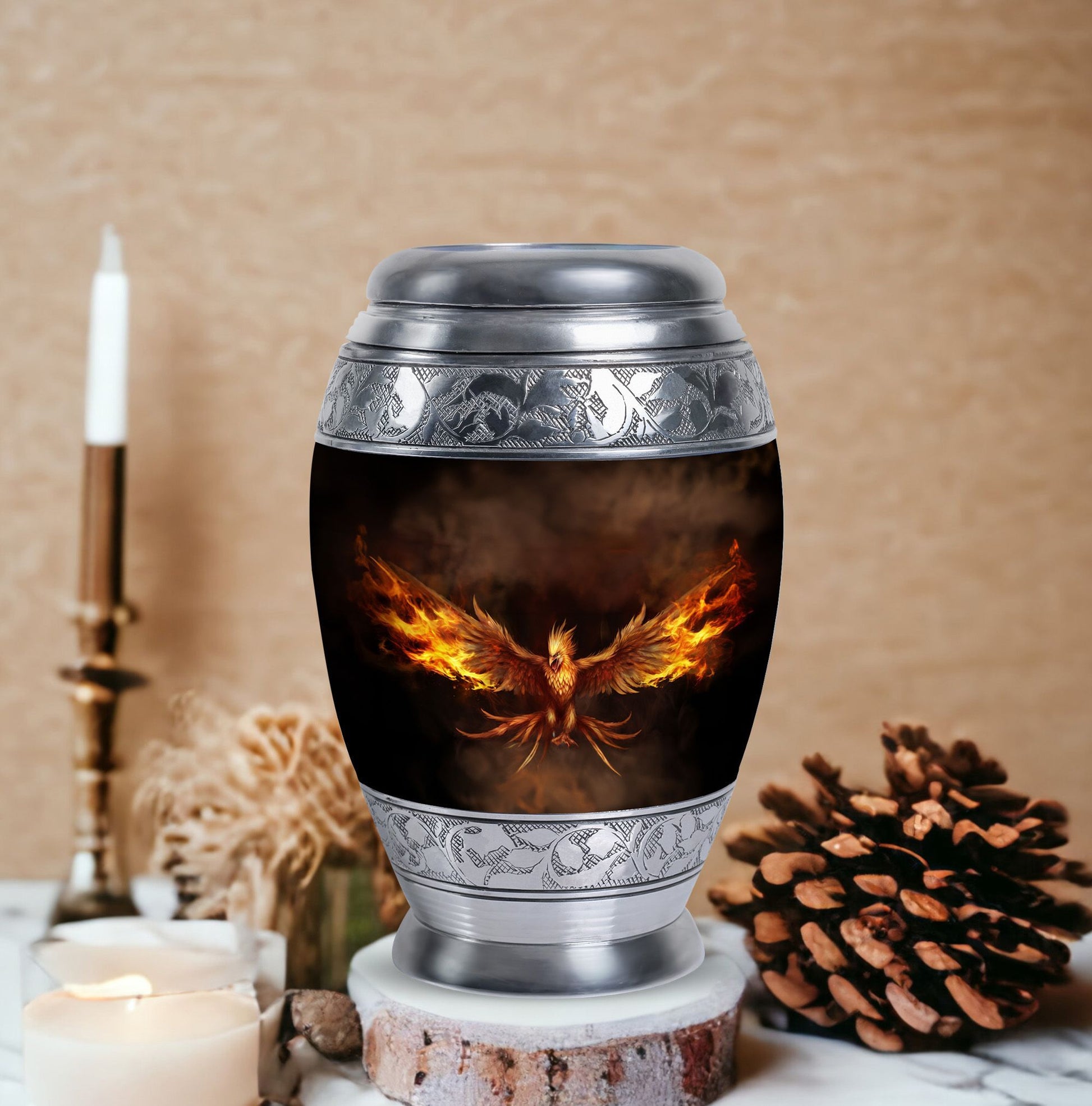 large Angry Phoenix Urn for Human ashes.