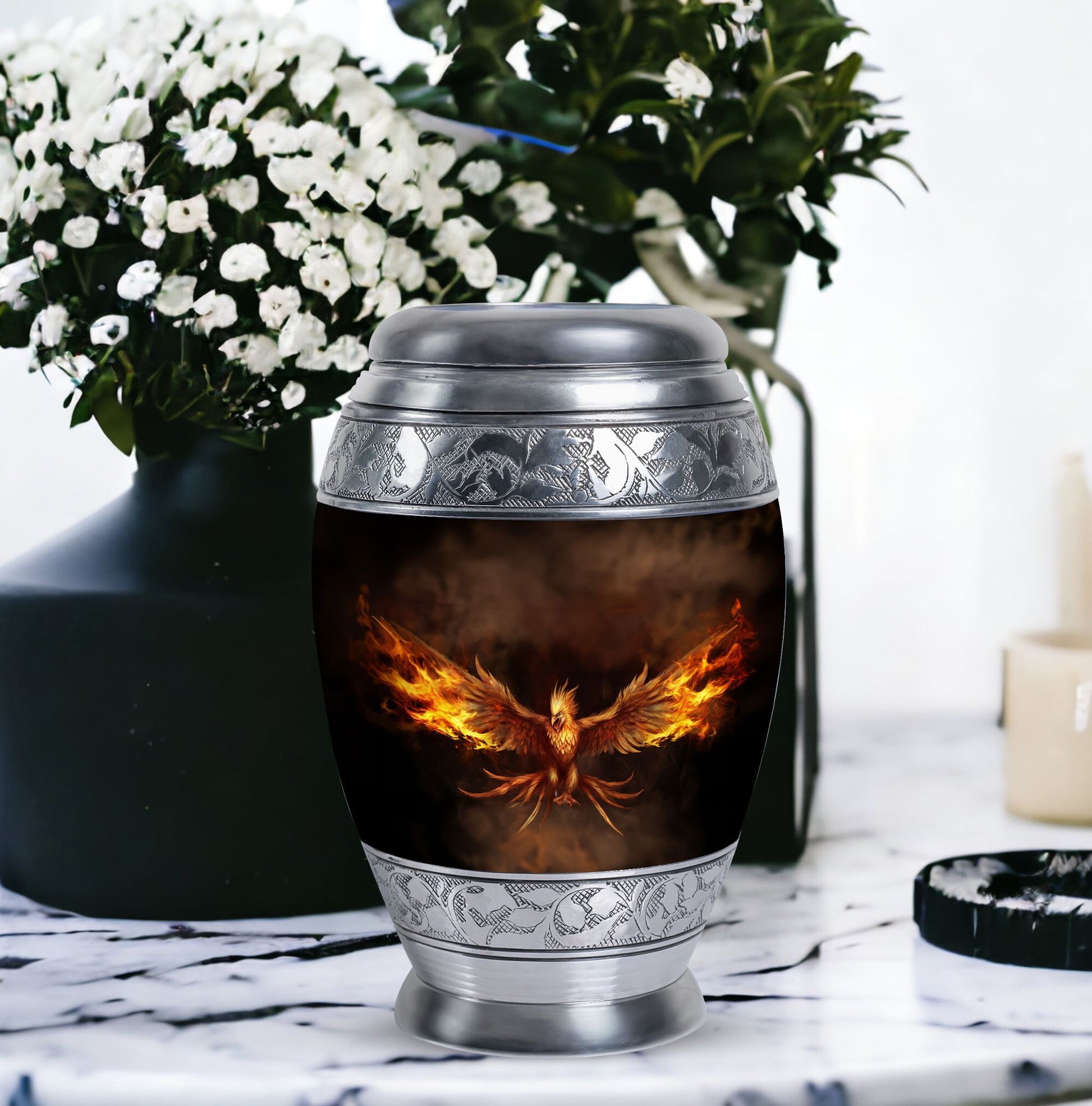 large Angry Phoenix Urn for Human ashes.