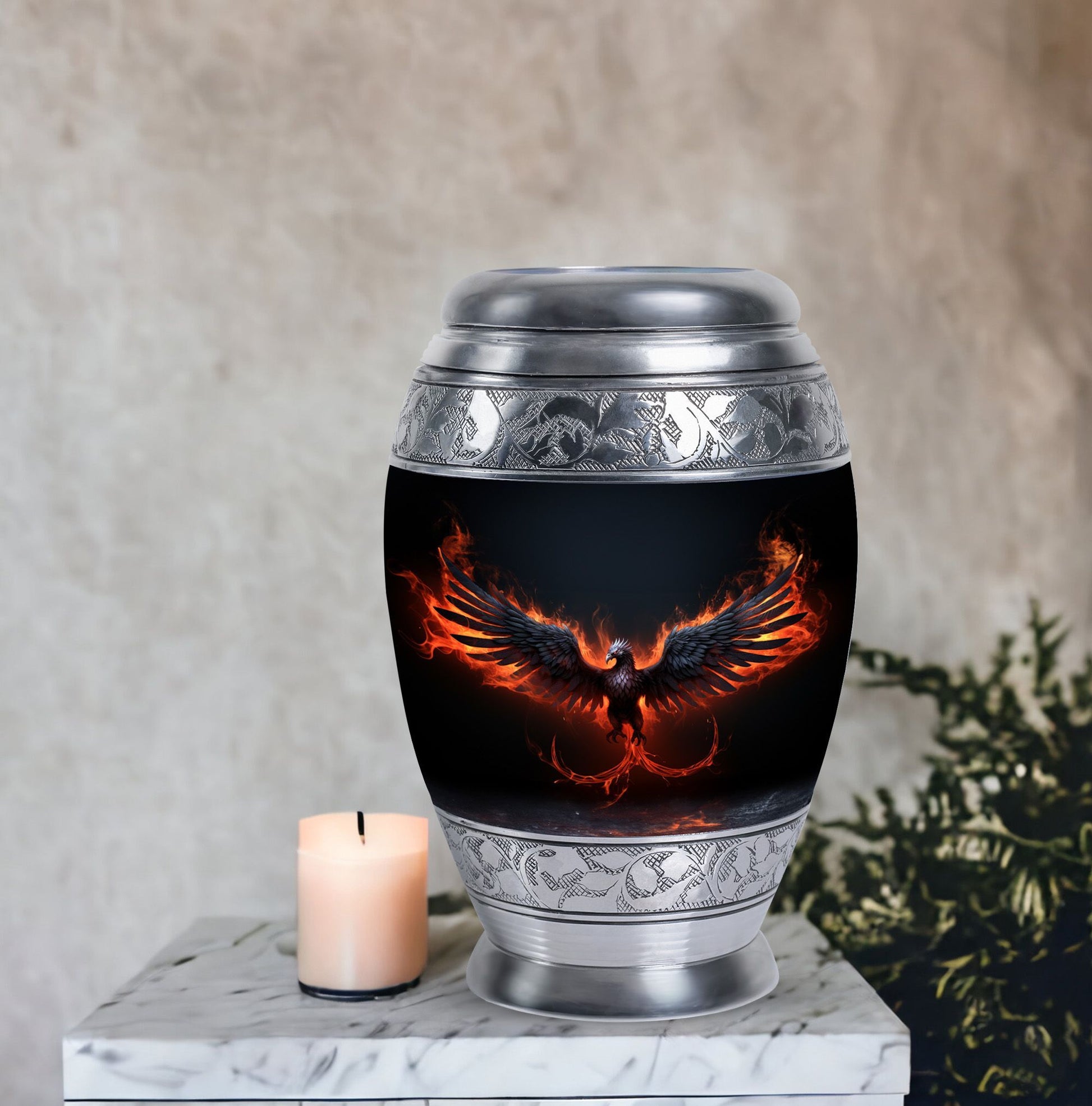 Black Phoenix Memorial Urn.