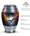 Classic 3-inch Blue Phoenix Cremation Urn For Ashes.