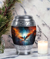 Classic 3-inch Blue Phoenix Cremation Urn For Ashes.