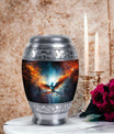 Classic 3-inch Blue Phoenix Cremation Urn For Ashes.