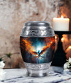 Classic 3-inch Blue Phoenix Cremation Urn For Ashes.