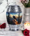 Eagle in mountains Cremation Urn of aluminum for human ashes