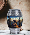 Eagle in mountains Cremation Urn of aluminum for human ashes