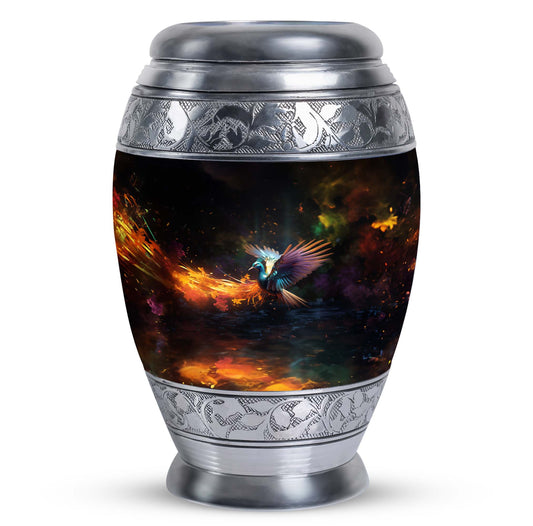 Colorful swan keepsake urn, 3-inch classic design