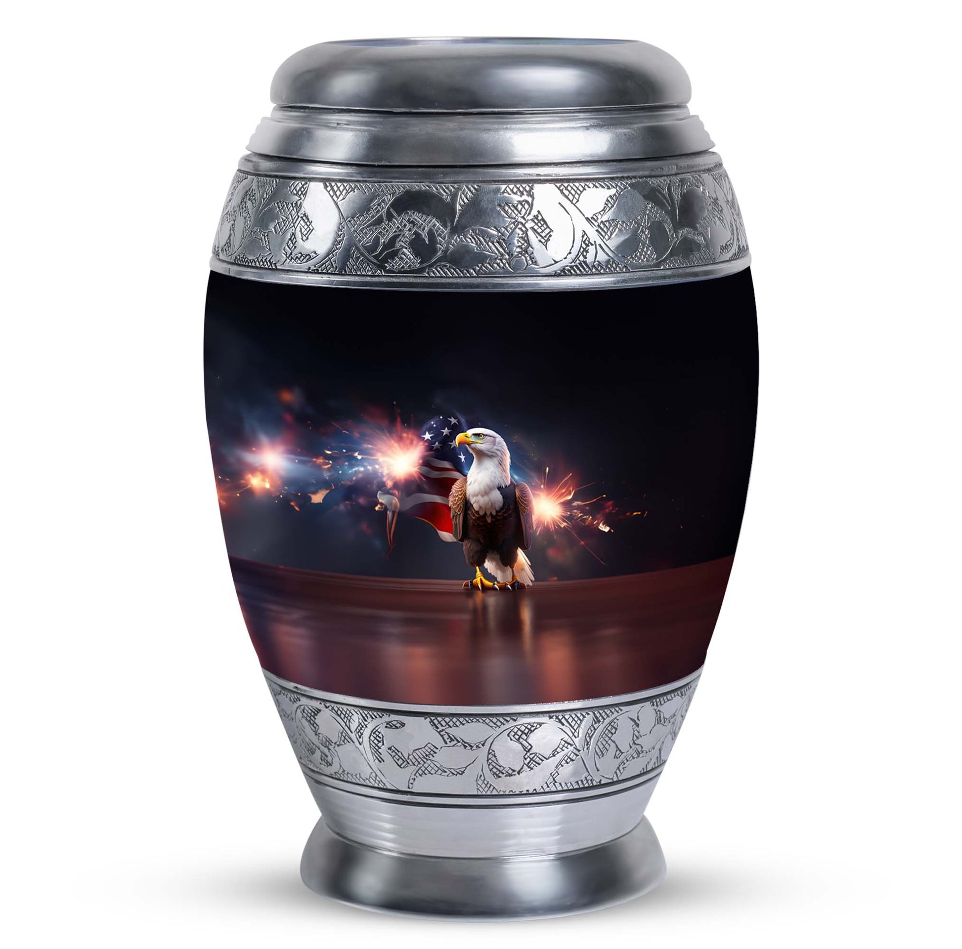 Classic Eagle Urn for Ashes in Aluminium, Personalizable