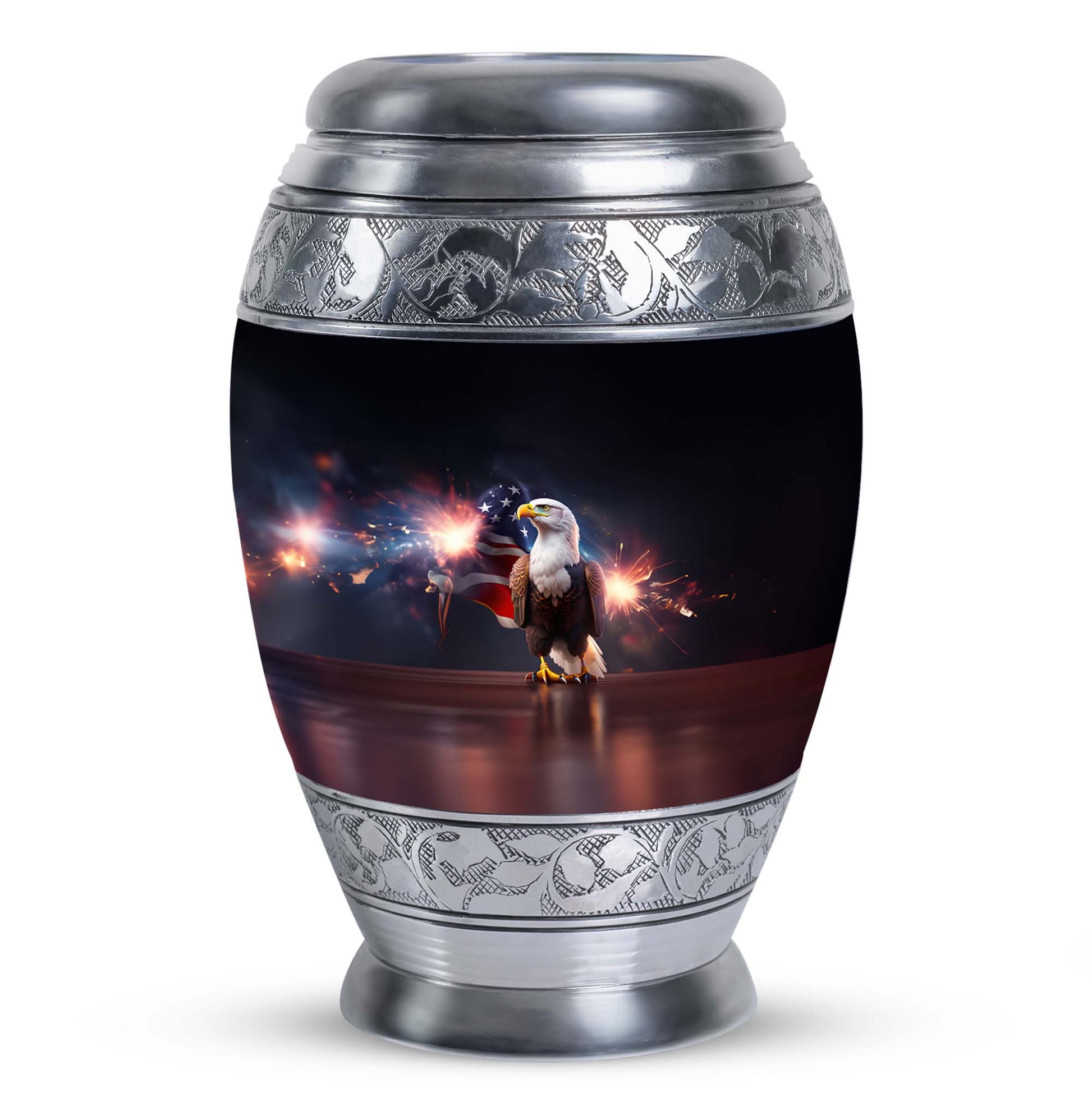 Classic Eagle Urn for Ashes in Aluminium, Personalizable