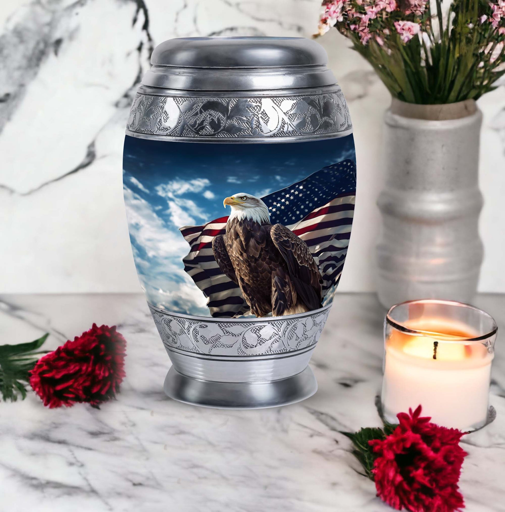 Eagle Urn, Aluminium, perfect for cremated human ashes