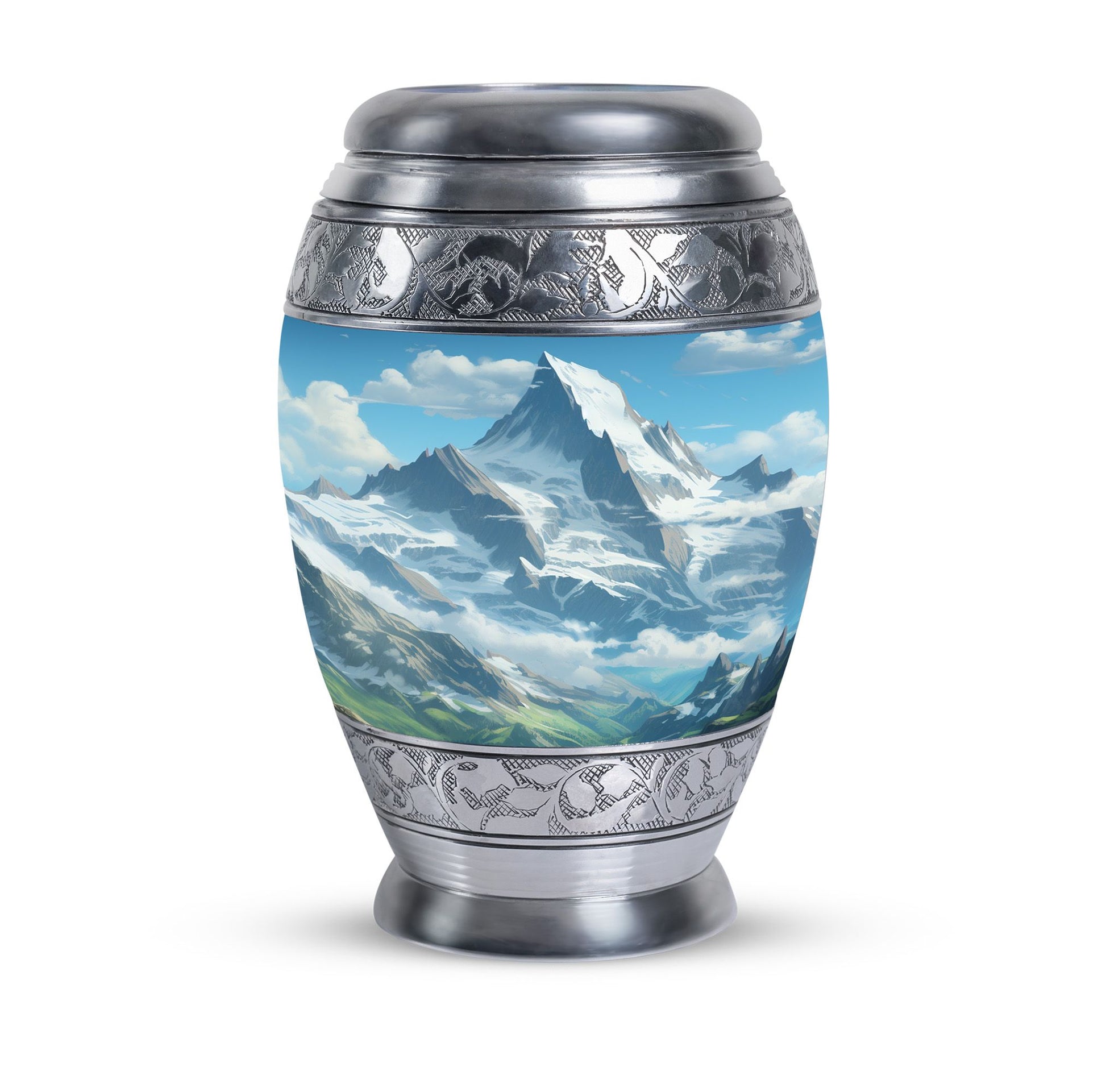 Valley cremation urn for adult man ashes, suitable for burial in ground, in unique blue color, ideal for women & mom's ashes too