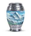 Valley cremation urn for adult man ashes, suitable for burial in ground, in unique blue color, ideal for women & mom's ashes too