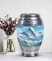 Valley cremation urn for adult man ashes, suitable for burial in ground, in unique blue color, ideal for women & mom's ashes too