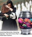 Monar_Urn, Mountains Mini Urn for Human Ashes, Large and Personalized Metal Urn made of Aluminium, includes a velvet pouch