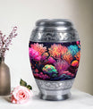 Monar_Urn, Mountains Mini Urn for Human Ashes, Large and Personalized Metal Urn made of Aluminium, includes a velvet pouch