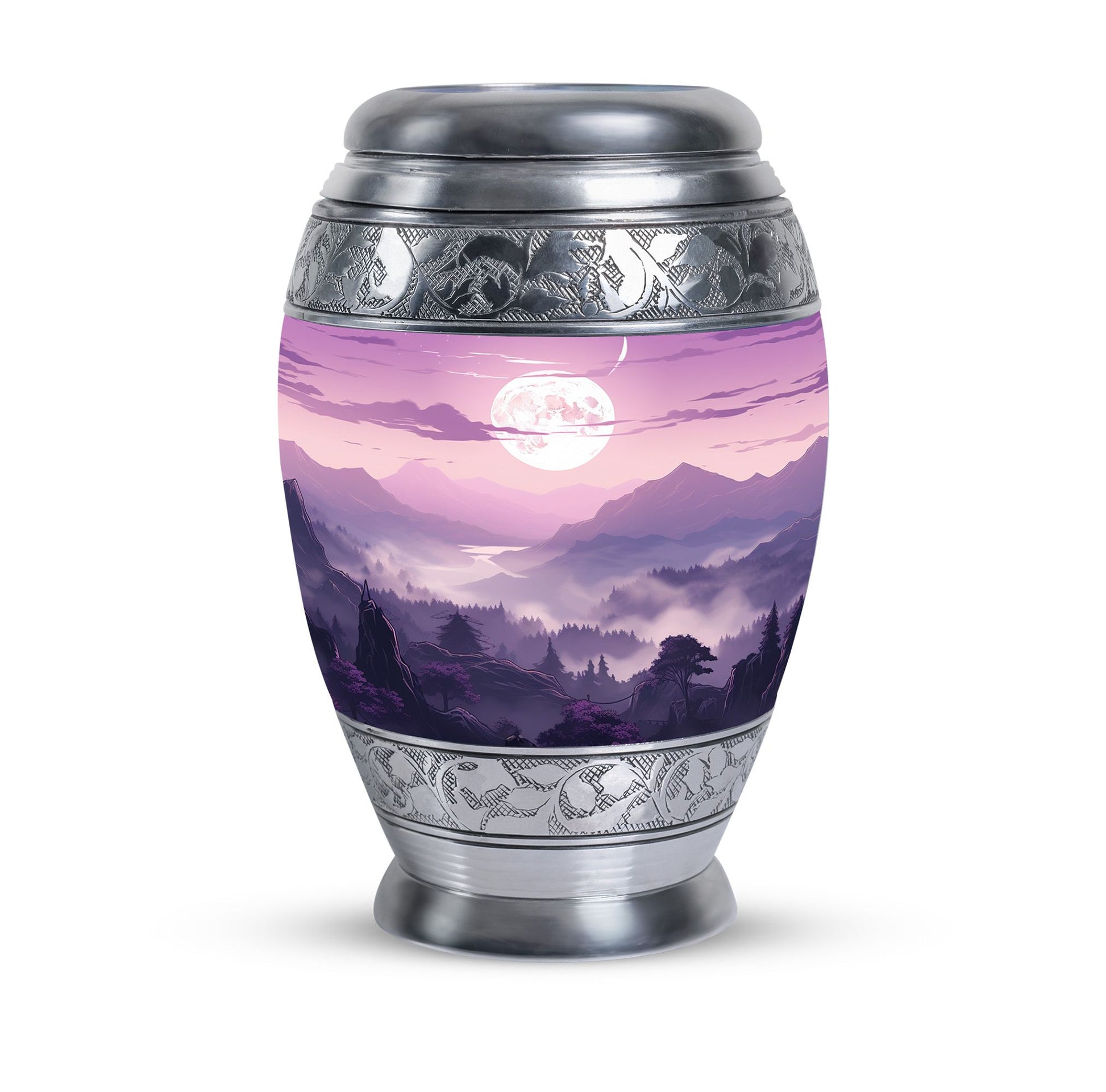 Large Mountains urn for safely keeping adult human ashes, suitable for both male and female