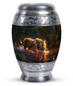 Glowing Monsoon Majesty - Tiger Urn Memorial, Funeral Shape Urn