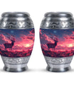 Crimson Twilight Vigil - Deer Urn Memorial, Funeral Cremation Urn