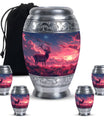 Crimson Twilight Vigil - Deer Urn Memorial, Funeral Cremation Urn