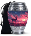 Crimson Twilight Vigil - Deer Urn Memorial, Funeral Cremation Urn
