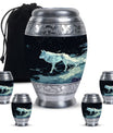 Wolf Wanderlust - Wolf Urn Memorial, Funeral Cremation Urn For Ashes