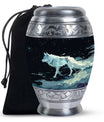 Wolf Wanderlust - Wolf Urn Memorial, Funeral Cremation Urn For Ashes