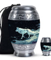 Wolf Wanderlust - Wolf Urn Memorial, Funeral Cremation Urn For Ashes
