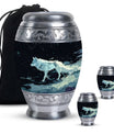 Wolf Wanderlust - Wolf Urn Memorial, Funeral Cremation Urn For Ashes