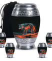 Crimson Shadow Howl - Wolf Urn Memorial, Funeral Shape Urn
