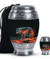 Crimson Shadow Howl - Wolf Urn Memorial, Funeral Shape Urn