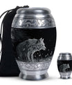 Wilderness - Wolf Urn Memorial, Funeral Cremation Urn