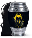 Electric Lupine - Wolf Urn Memorial, Funeral Cremation Urn For Ashes